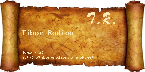 Tibor Rodion névjegykártya